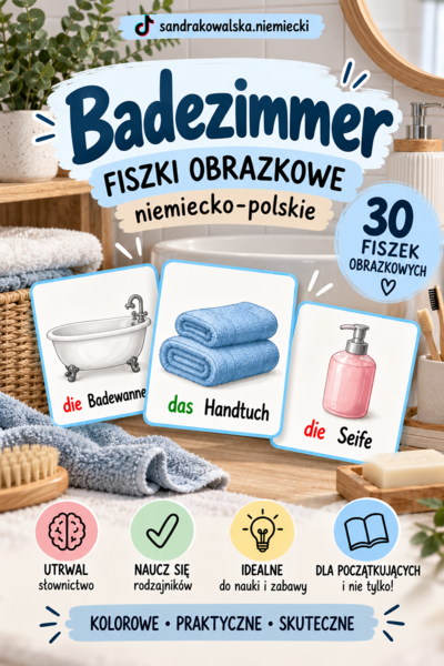 Badezimmer – niemiecko-polskie fiszki obrazkowe