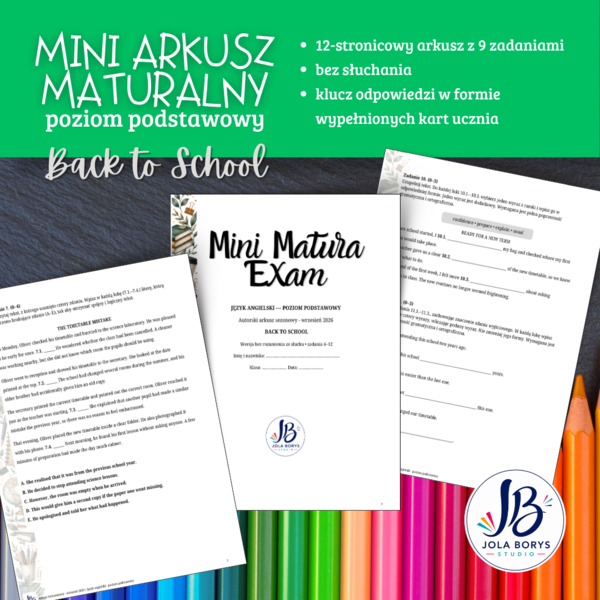 Mini Matura – Back to School | Język angielski – poziom podstawowy