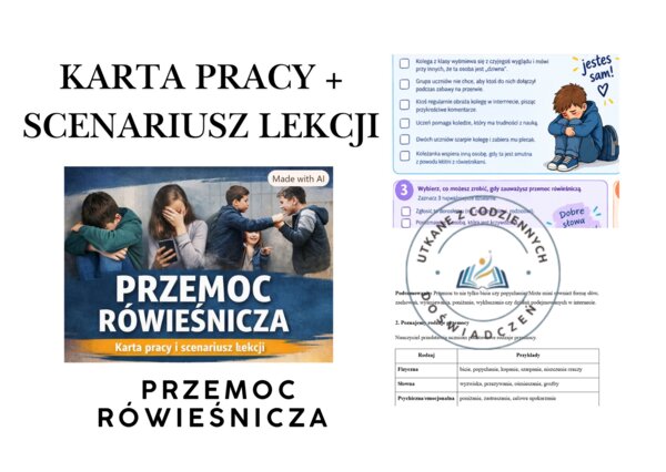 Przemoc rówieśnicza – karta pracy + scenariusz lekcji