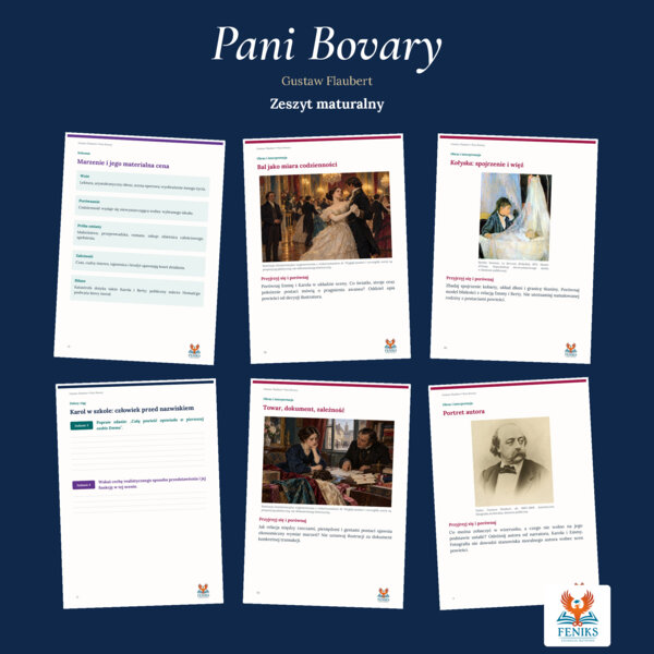 Pani Bovary — Gustaw Flaubert | Zeszyt maturalny: szczegółowe omówienie, 108 zadań i klucz odpowiedzi