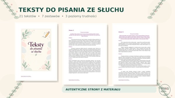 TEKSTY DO PISANIA ZE SŁUCHU – 21 DYKTAND