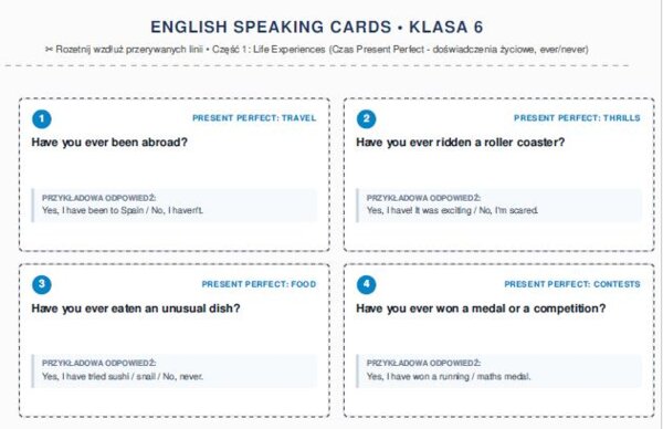 Let’s Talk! Praktyczne Pakiety Kart Konwersacyjnych (Klasa 6) SPEAKING