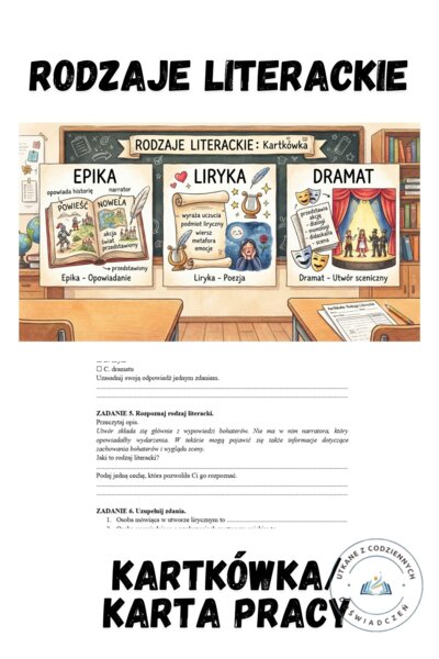 KARTKÓWKA – RODZAJE LITERACKIE. Język polski – klasa 8