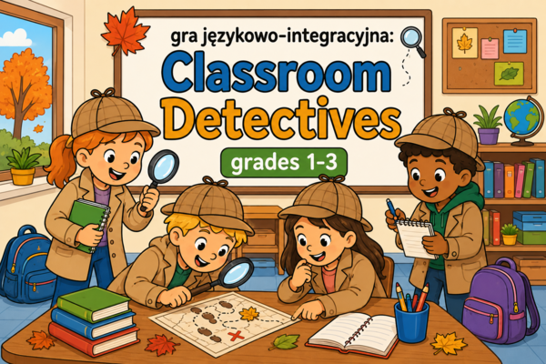 Classroom Detectives – gra integracyjna z gotowymi kartami do druku | j. angielski, klasy I–III