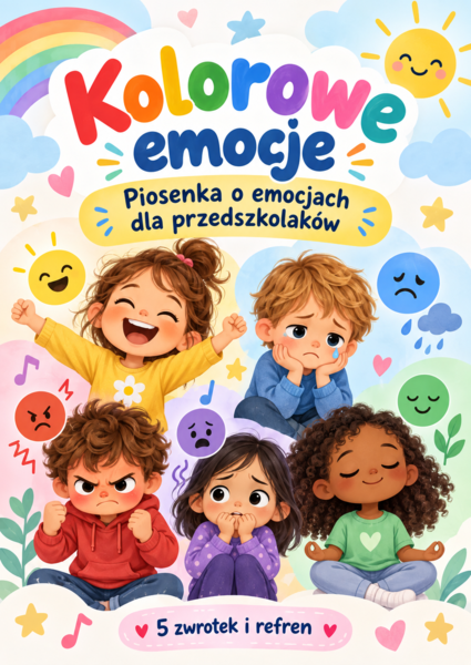 Kolorowe emocje – piosenka o emocjach dla przedszkolaków