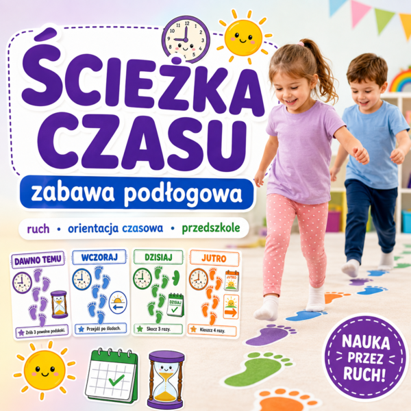 Ścieżka czasu – zabawa podłogowa
