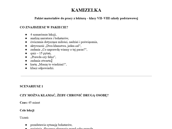 Kamizelka- pakiet do pracy z lekturą