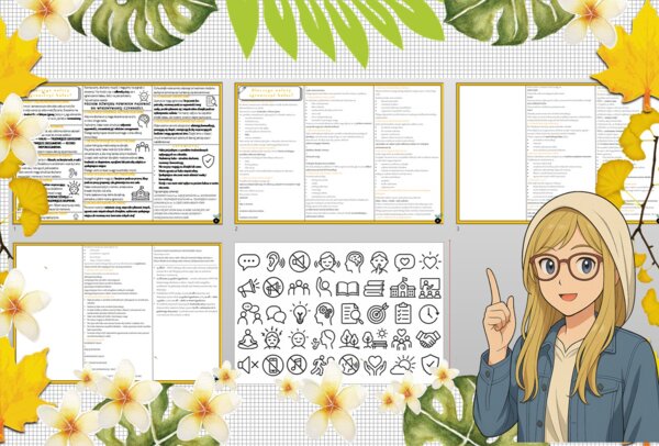 Sketchnotka/notatka - dla ucznia i przypomnienie dla nauczyciela w pdf. Temat "Dlaczego należy ograniczyć hałas?". Edukacja zdrowotna. Klasa 5.