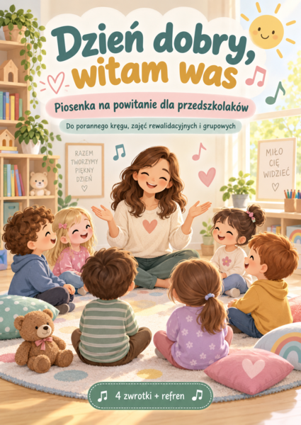 "Dzień dobry wszystkim" - piosenka na powitanie w grupie lub na zajęciach specjalistycznych