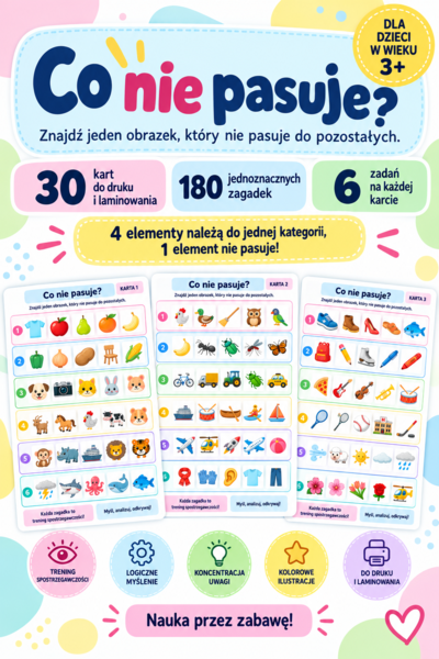 Co tu nie pasuje? - rozwijamy myślenie i spostrzegawczość