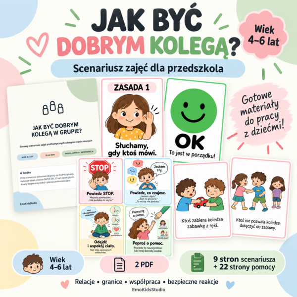Jak być dobrym kolegą? – scenariusz zajęć profilaktycznych dla przedszkola