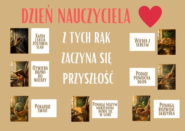 Gazetka na Dzień Nauczyciela – „Z tych rąk zaczyna się przyszłość” wersja kolorowa