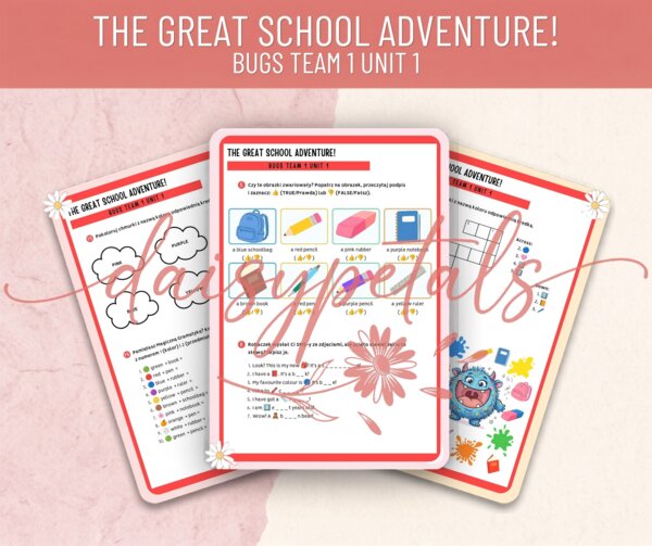 Bugs Team 1 Unit 1 - Karta Pracy "The Great School Adventure" + KLUCZ