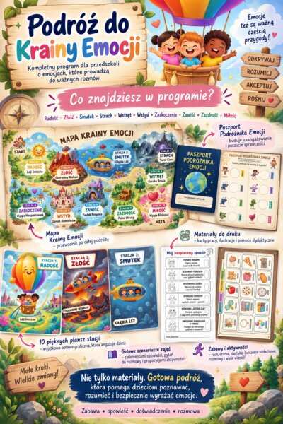PODRÓŻ DO KRAINY EMOCJI – program rozwijający kompetencje emocjonalne u dzieci w wieku przedszkolnym