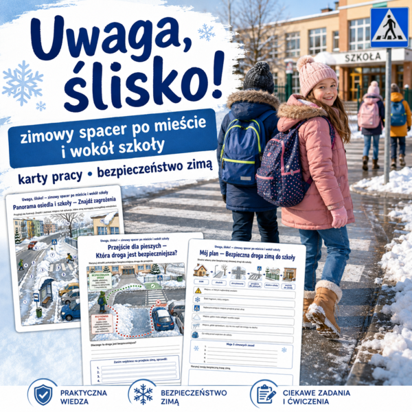 Uwaga, ślisko! — zimowy spacer po mieście i wokół szkoły