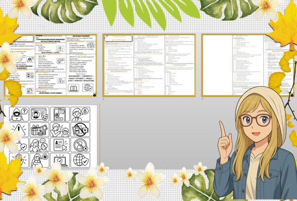 Sketchnotka/notatka dla ucznia i osobna notatka jako przypomnienie dla nauczyciela w pdf. Temat "Czym jest grooming?". Edukacja zdrowotna. Klasa 4.