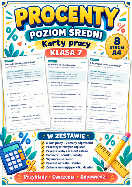 PROCENTY-ŚREDNIE- klasa 7
