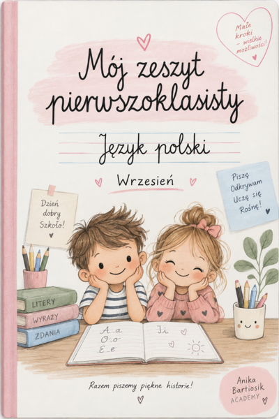 📘 Mój zeszyt pierwszoklasisty – JĘZYK POLSKI – WRZESIEŃ