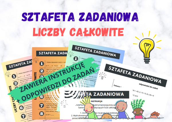 Sztafeta zadaniowa – liczby całkowite / klasa 6