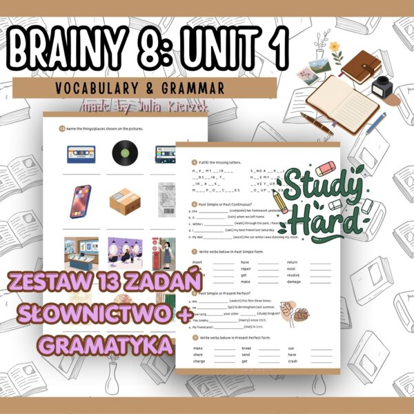 Brainy 8 Unit 1 - karty pracy | 13 zadań