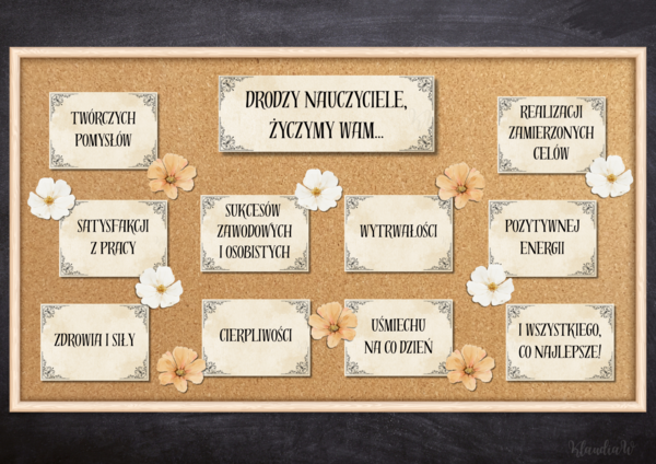 Dzień Edukacji Narodowej / Dzień Nauczyciela - gazetka z życzeniami