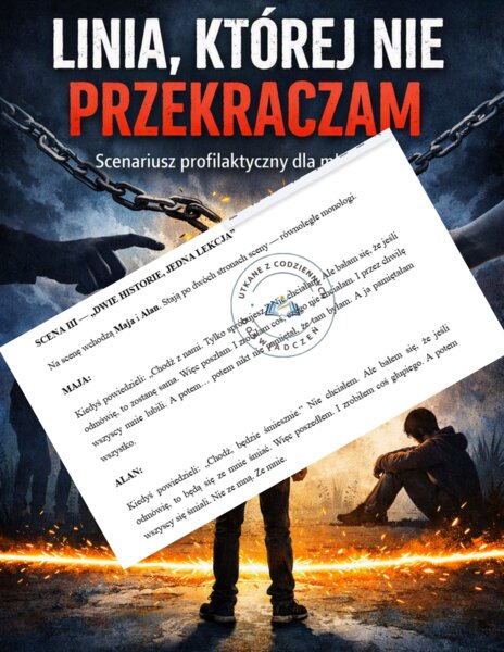 „Linia, której nie przekraczam” – scenariusz profilaktyczny o presji rówieśniczej i odwadze mówienia „Nie”