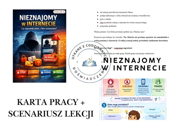 Nieznajomy w internecie – czy naprawdę wiem, z kim rozmawiam? Scenariusz lekcji +2 karty pracy