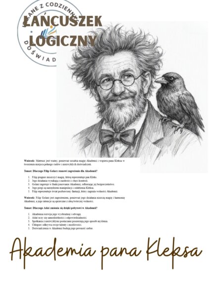 Karta pracy: 5 kroków do sedna – łańcuszek logiczny  („Akademia pana Kleksa”)