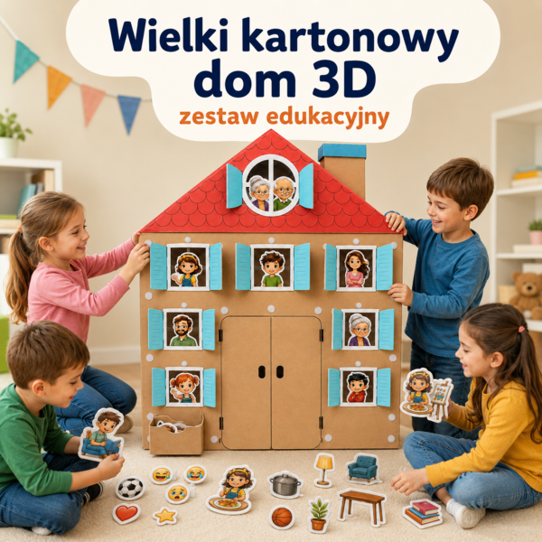 Wielki kartonowy dom 3D