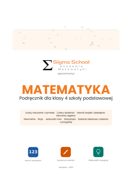 Matematyka klasa 4 – podręcznik PDF, teoria, ćwiczenia i odpowiedzi | Sigma School