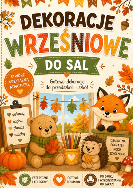 WRZEŚNIOWE DEKORACJE DO SAL. MEGA ZESTAW.