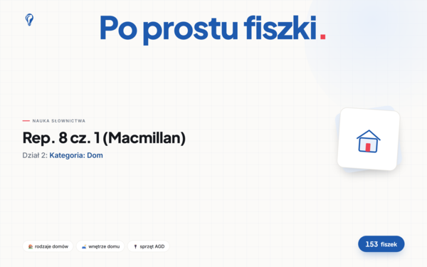 Fiszki do Działu 2, Repetytorium Ósmoklasisty cz. 1 (Macmillan)