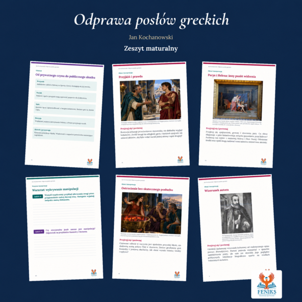 Odprawa posłów greckich — Jan Kochanowski | Zeszyt maturalny: szczegółowe omówienie, 88 zadań i klucz odpowiedzi
