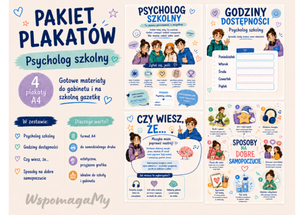 Psycholog szkolny - gazetka na drzwi