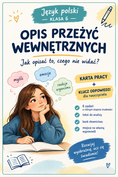 OPIS PRZEŻYĆ WEWNĘTRZNYCH. JĘZYK POLSKI  |  KLASA 6. Jak opisać to, czego nie widać?