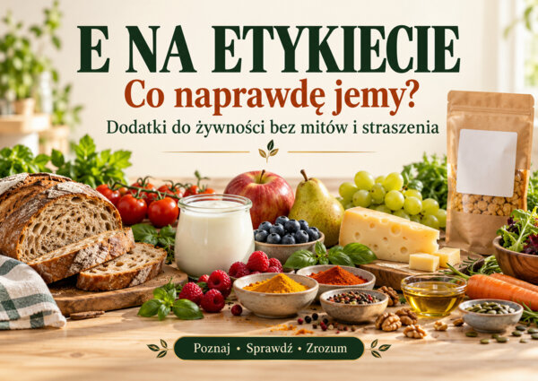 E NA ETYKIECIE — CO NAPRAWDĘ JEMY? - gazetka edukacyjna 28 plansz A4