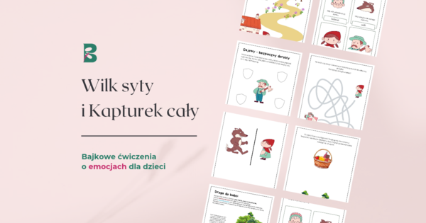 Wilk i Kapturek: Pakiet kart pracy o granicach i emocjach (Wiek 5-9 lat) – PDF do druku