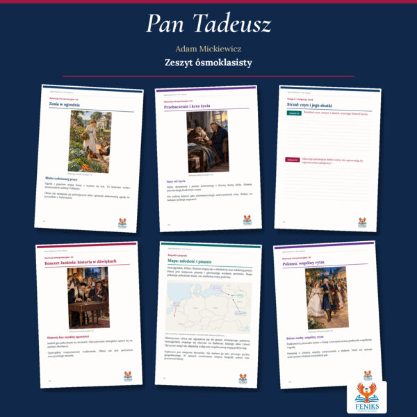 Pan Tadeusz — Adam Mickiewicz | Zeszyt ósmoklasisty: szczegółowe omówienie, 252 zadania i klucz odpowiedzi