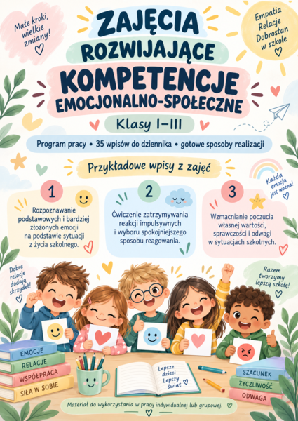 Zajęcia rozwijające kompetencje emocjonalno-społeczne – klasy 1-3- Tematy i realizacja.