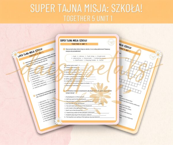 SUPER TAJNA MISJA: SZKOŁA! 🕵️‍♂️ Zgrywalizowana Mega Karta Pracy – Together 5 (Unit 1)