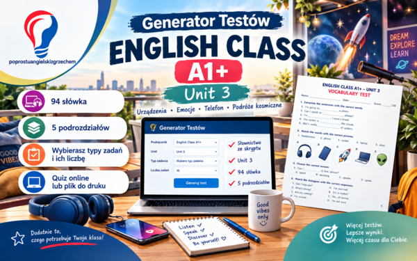 Generator testów English Class A1+, Unit 3