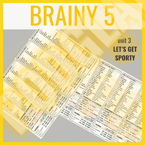 Brainy 5  unit 3 LETS'S GET SPORTY- zakładki do książki