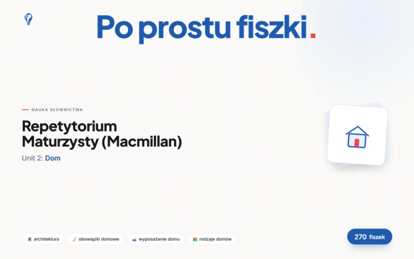 Fiszki do Unitu 2, Repetytorium Maturzysty (Macmillan)