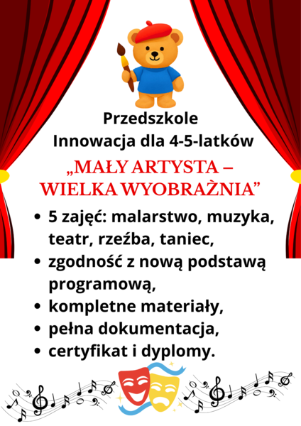 Mały Artysta-wielka wyobraźnia - innowacja o sztuce dla 4-5-latków. Przedszkole.