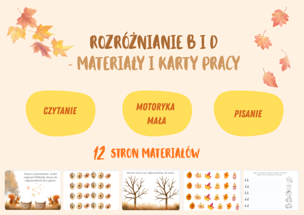 Rozróżnianie B i D – materiały do nauki i utrwalania
