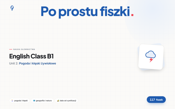 Fiszki do Unitu 2, English Class B1