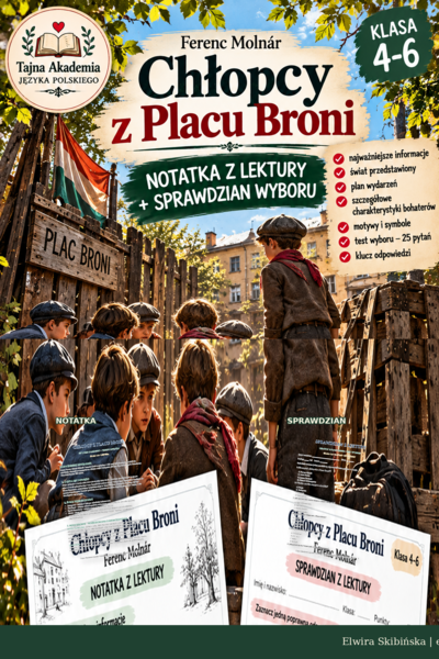 Chłopcy z Placu Broni – notatka z lektury + sprawdzian | Klasa 4–6