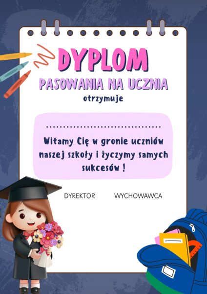 Dyplom - pasowanie na ucznia