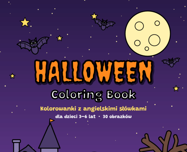 Halloween - kolorowanki z angielskimi słówkami