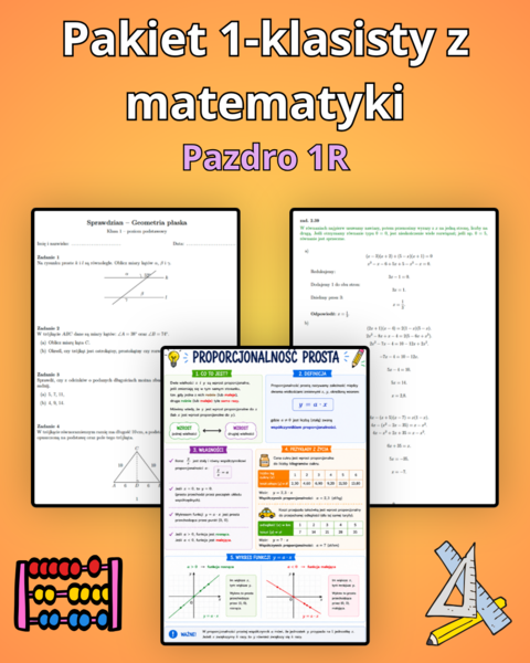 Pakiet 1-klasisty z matematyki - Pazdro 1R